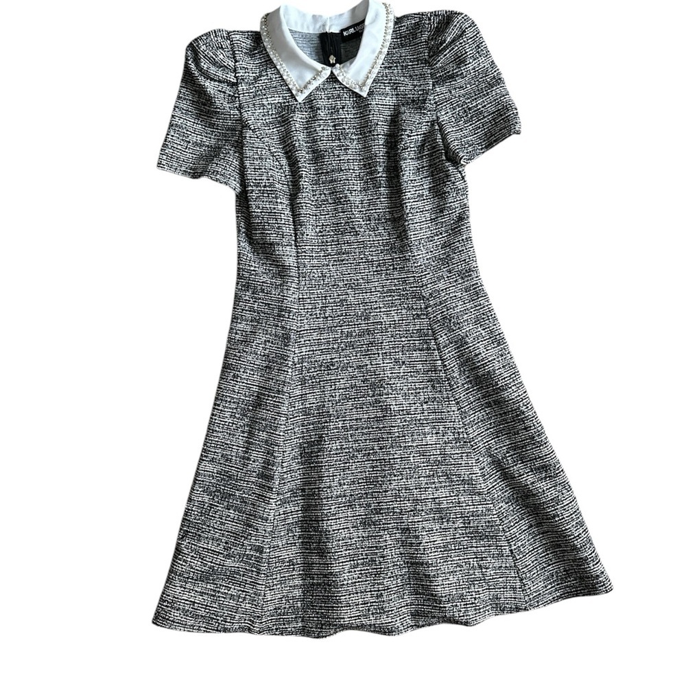 Karl Lagerfeld Paris Heathered Embellished Mini Dress Retail Price $148